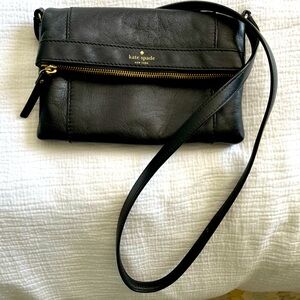Kate Spade, fold over crossbody bag, black